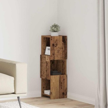 vidaXL Γωνιακό Ντουλάπι 25,5x25x80cm Επεξεργασμένο Ξύλο Παλιό ξύλο