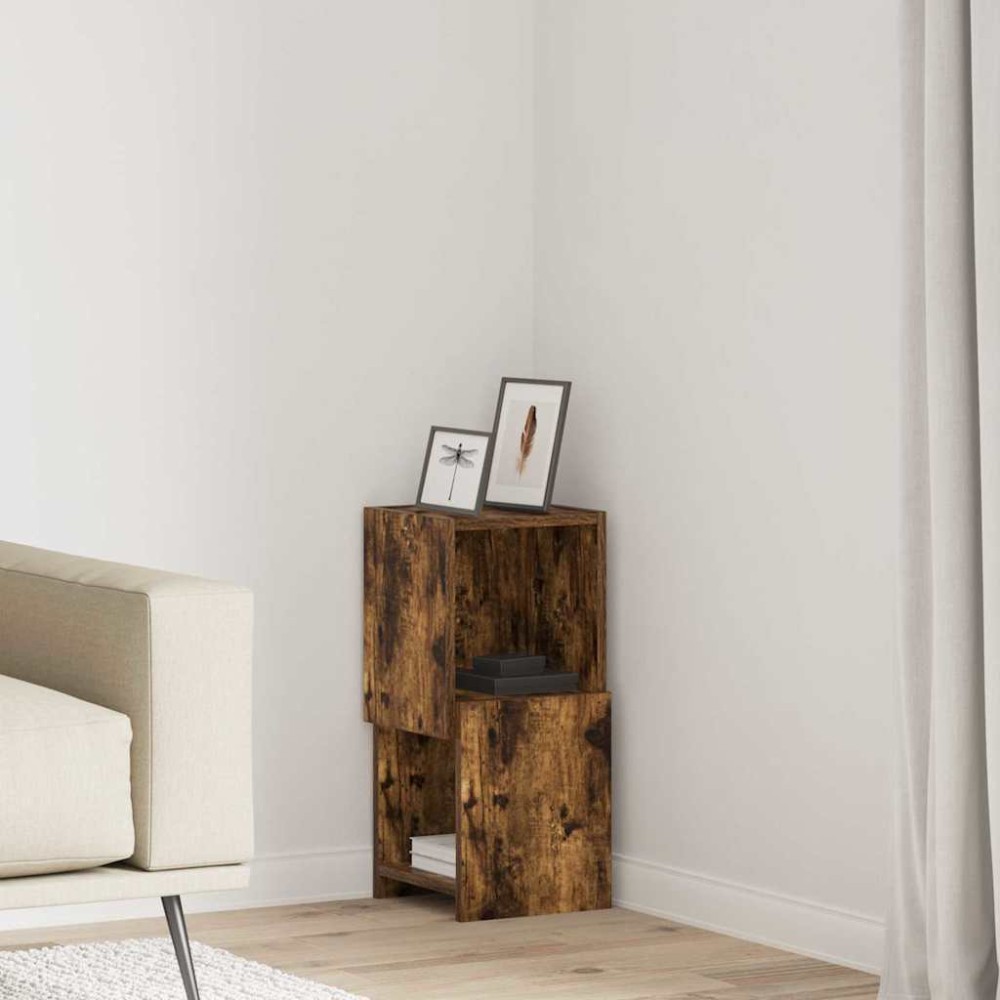vidaXL Γωνιακό Ντουλάπι 25,5x25x55cm Επεξεργασμένο Ξύλο Καπνιστό Δρύς