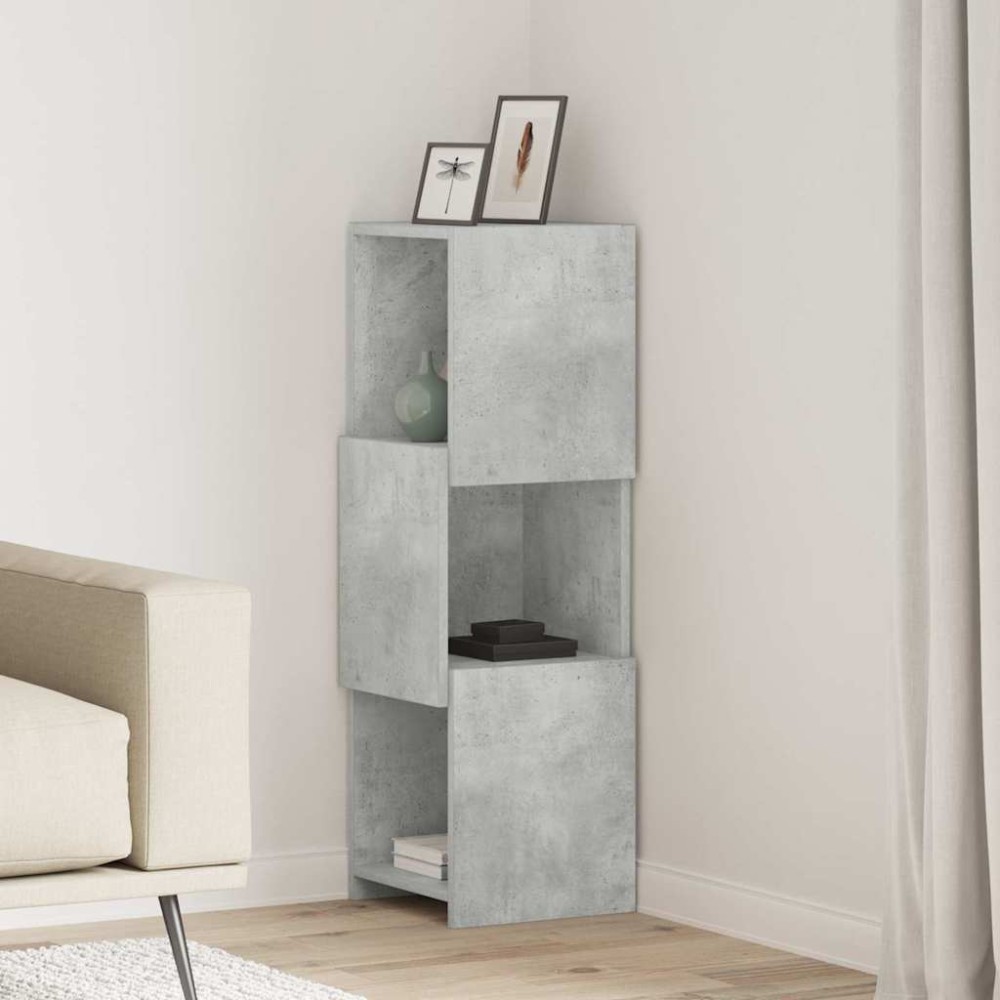 vidaXL Γωνιακό Ντουλάπι 30,5x30x95cm Επεξεργασμένο Ξύλο Σκυρόδεμα Γκρι
