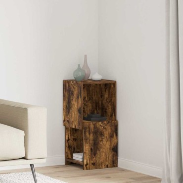 vidaXL Γωνιακό Ντουλάπι 30,5x30x65cm Επεξεργασμένο Ξύλο Καπνιστό Δρύς