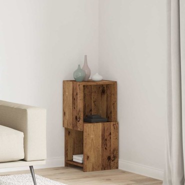 vidaXL Γωνιακό Ντουλάπι 30,5x30x65cm Επεξεργασμένο Ξύλο Παλιό ξύλο