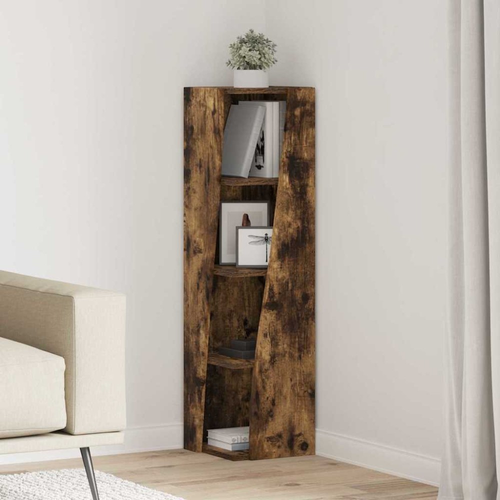vidaXL Γωνιακό Ντουλάπι 27,5x27x102cm Επεξεργασμένο Ξύλο Καπνιστό Δρύς