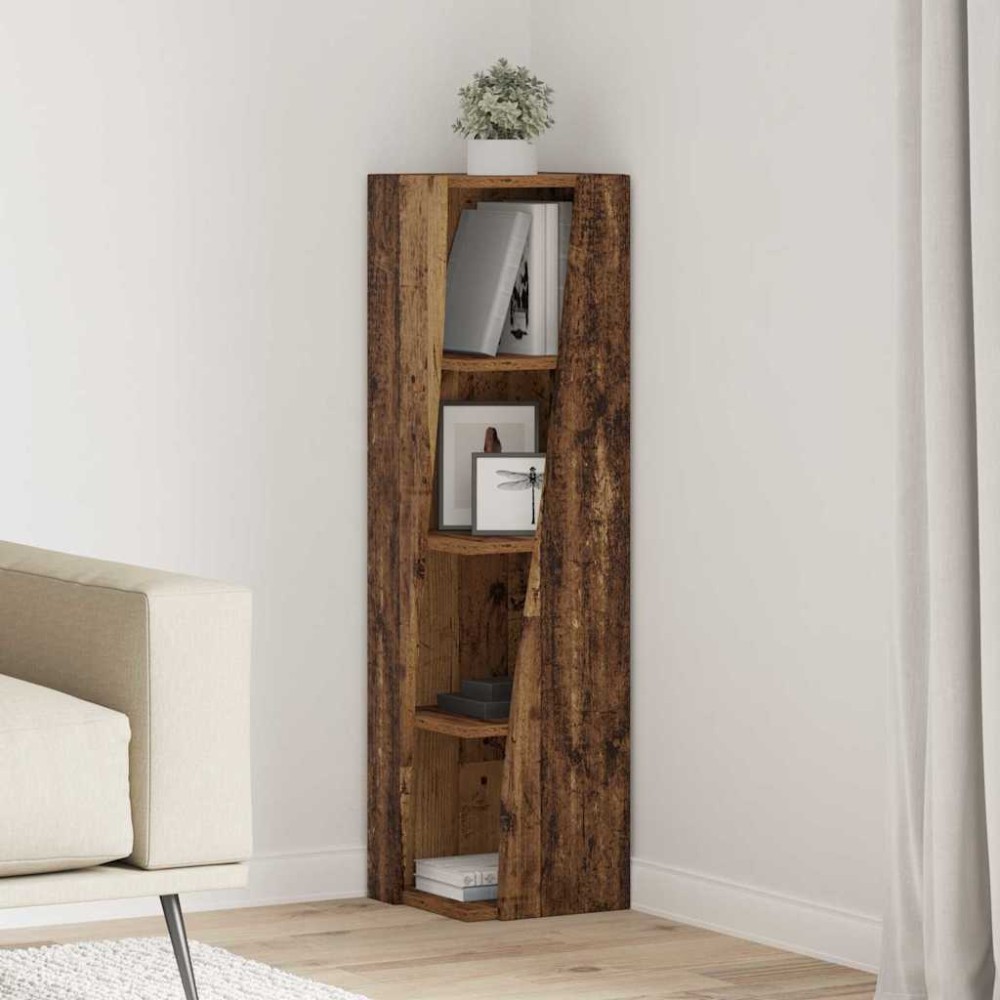 vidaXL Γωνιακό Ντουλάπι 27,5x27x102cm Επεξεργασμένο Ξύλο Παλιό ξύλο