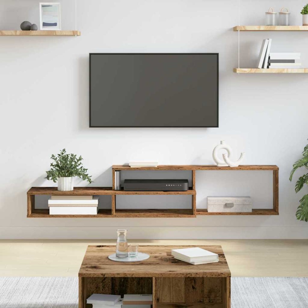 vidaXL ΡάφιΤηλεόρασηςΤοίχου 150x25x28,5cm Επεξεργασμένο Ξύλο
