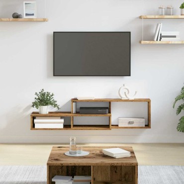 vidaXL ΡάφιΤηλεόρασηςΤοίχου 120x25x28,5cm Επεξεργασμένο Ξύλο