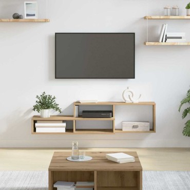 vidaXL ΡάφιΤηλεόρασηςΤοίχου 120x25x28,5cm Επεξεργασμένο Ξύλο