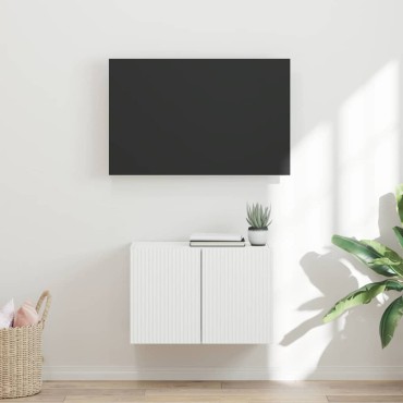 vidaXL Ντουλάπι Τηλεόρασης Τοίχου 59,5x31x40cm Λευκό