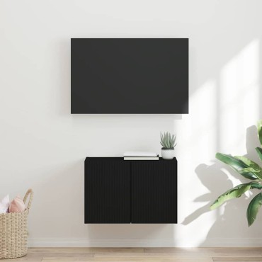 vidaXL Ντουλάπι Τηλεόρασης Τοίχου 59,5x31x40cm Μαύρο