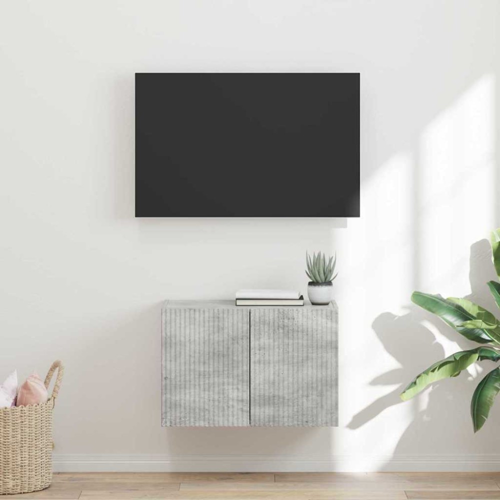 vidaXL Ντουλάπι Τηλεόρασης Τοίχου 59,5x31x40cm Σκυρόδεμα Γκρι