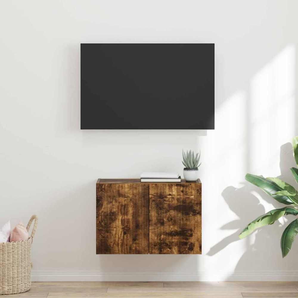 vidaXL Ντουλάπι Τηλεόρασης Τοίχου 59,5x31x40cm Καπνιστό Δρύς