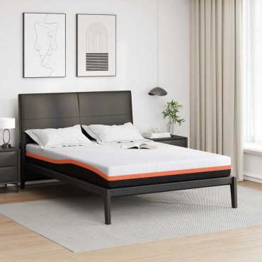 vidaXL Στρώμα Λευκό και Μαύρο 140x190cm Ζακάρ ύφασμα 1 τεμ. - Διπλό