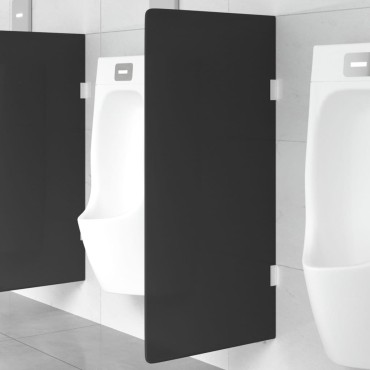 vidaXL Διαχωριστικό Ουρητηρίου Επιτοίχιο Μαύρο 90x40 εκ. Ψημένο Γυαλί