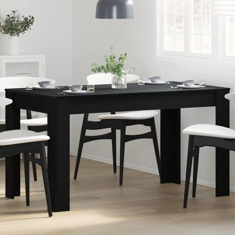 vidaXL Τραπεζαρία Μαύρη Δρυς 140x74,5x76cm Επεξεργασμένο Ξύλο 1 τεμ.