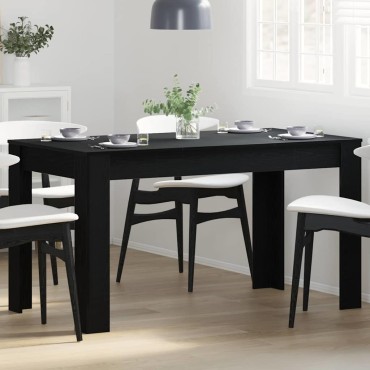 vidaXL Τραπεζαρία Μαύρη Δρυς 140x74,5x76cm Επεξεργασμένο Ξύλο 1 τεμ.