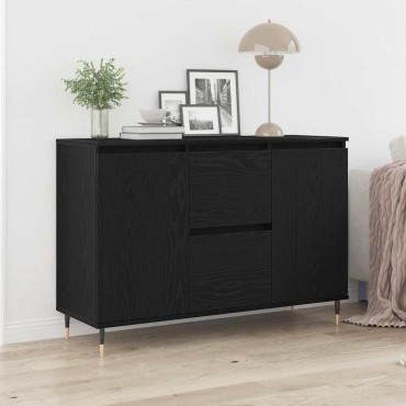 vidaXL Πλαϊνό γραφείο Μαύρη Οξυά 101,5x35x70cm Επεξεργασμένο Ξύλο 1 τεμ.
