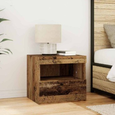 vidaXL Κομοδίνο Παλιό ξύλο 50x40x45cm Επεξεργασμένο Ξύλο 1 τεμ.