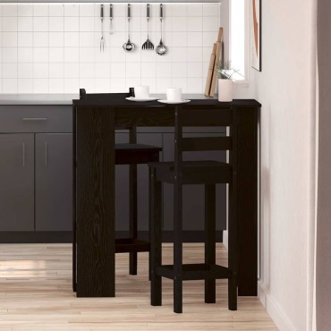 vidaXL Τραπέζι μπαρ 102x50x103,5cm Επεξεργασμένο Ξύλο Μαύρη Οξυά 1 τεμ.