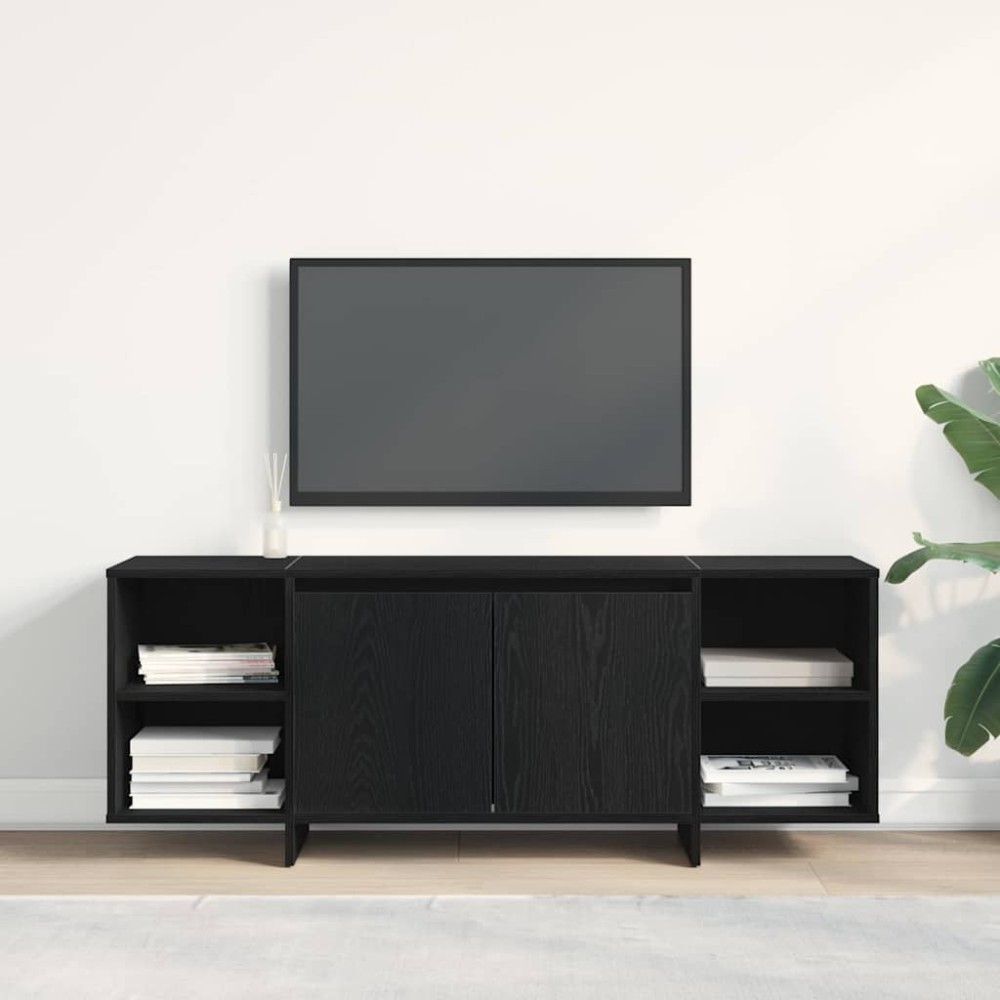 vidaXL Ντουλάπι TV 130x35x50cm Μαύρη Δρυς Επεξεργασμένο Ξύλο