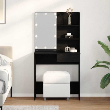 vidaXL Τραπέζι περιποίησης Μαύρη Οξυά 74,5x40x141cm
