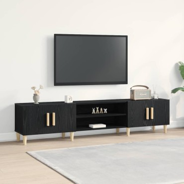 vidaXL Ντουλάπι TV 180x31,5x40cm Μαύρη Οξυά Επεξεργασμένο Ξύλο