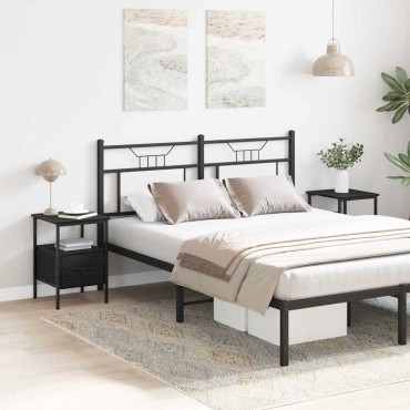 vidaXL Κομοδίνο 2 τεμ. Μαύρη Οξυά 34x36x50cm Επεξεργασμένο Ξύλο