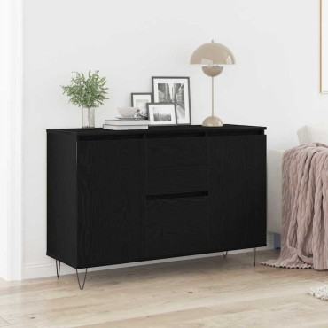 vidaXL Πλαϊνό γραφείο Μαύρη Οξυά 101,5x35x70cm Επεξεργασμένο Ξύλο 1 τεμ.