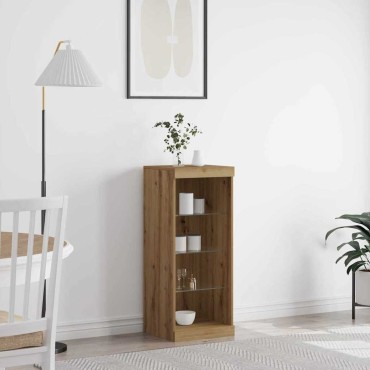 vidaXL Πλευρικό Τραπέζι LED Artisan Oak 41x37x100 εκ 1 τεμ.