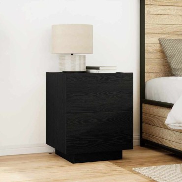 vidaXL Κομοδίνο Μαύρη Οξυά 45x40x55cm Επεξεργασμένο Ξύλο 1 τεμ.