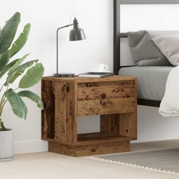 vidaXL Κομοδίνο Παλιό ξύλο 45x34x44cm Επεξεργασμένο Ξύλο 1 τεμ.