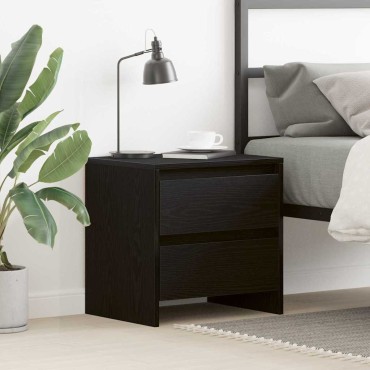 vidaXL Κομοδίνο Μαύρη Οξυά 45x34x44,5cm Επεξεργασμένο Ξύλο 1 τεμ.