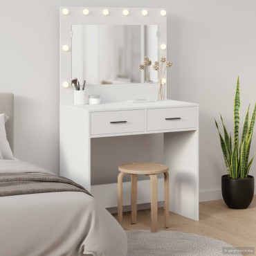 vidaXL Τραπέζι περιποίησης Λευκό 78,5x41x135cm Επεξεργασμένο Ξύλο