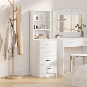 vidaXL Highboard Λευκό 40x41x135cm Επεξεργασμένο Ξύλο 1 τεμ.