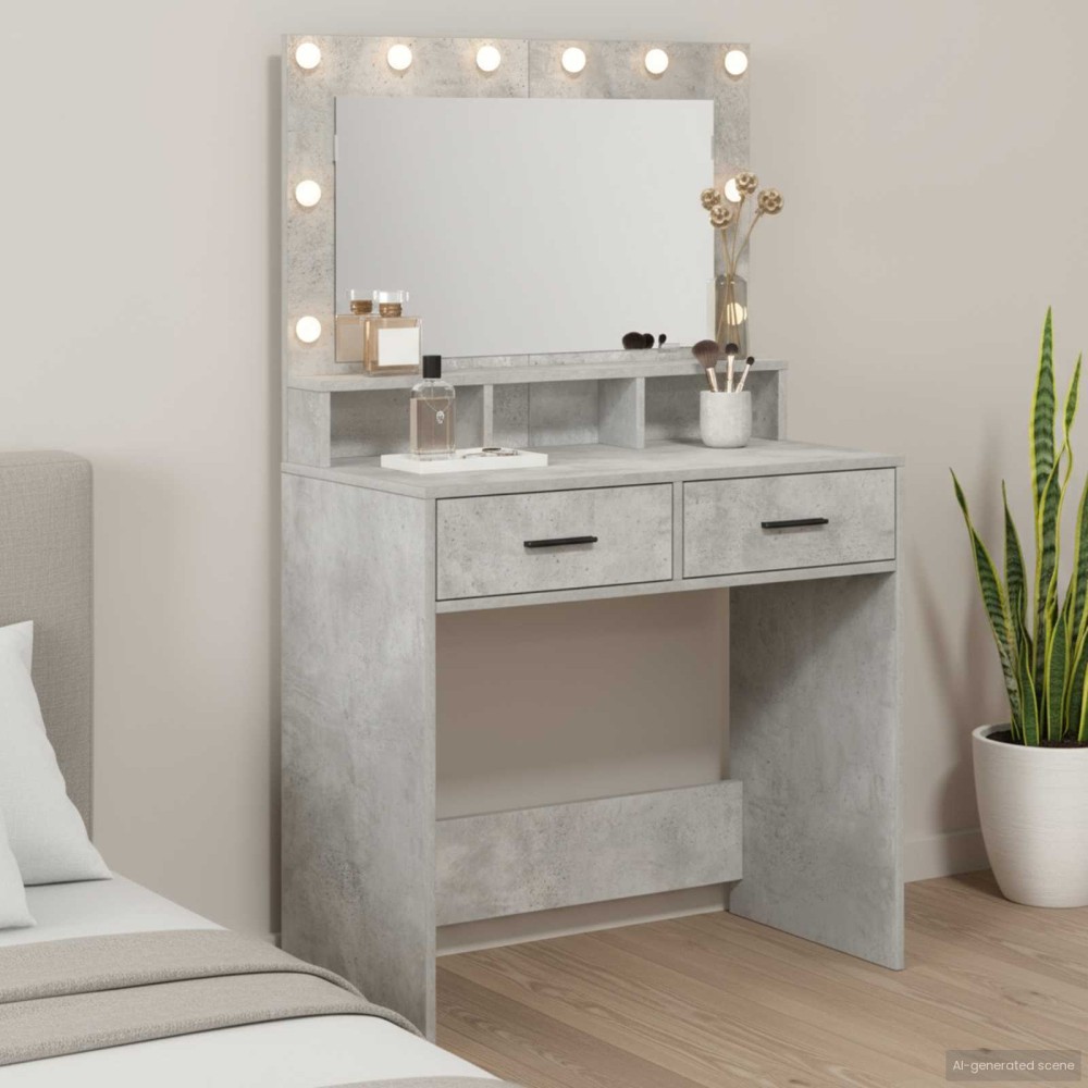 vidaXL Τραπέζι περιποίησης Σκυρόδεμα Γκρι 79x41x135cm