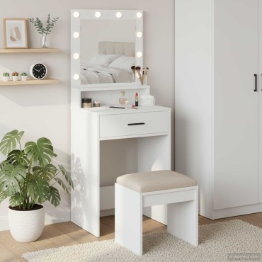 vidaXL Τραπέζι περιποίησης Λευκό 50x41x135cm Επεξεργασμένο Ξύλο