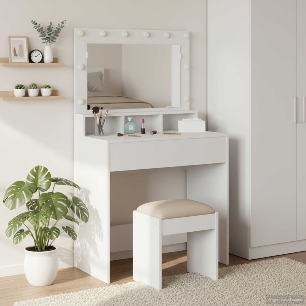 vidaXL Τραπέζι περιποίησης Λευκό 78,5x41x135cm Επεξεργασμένο Ξύλο