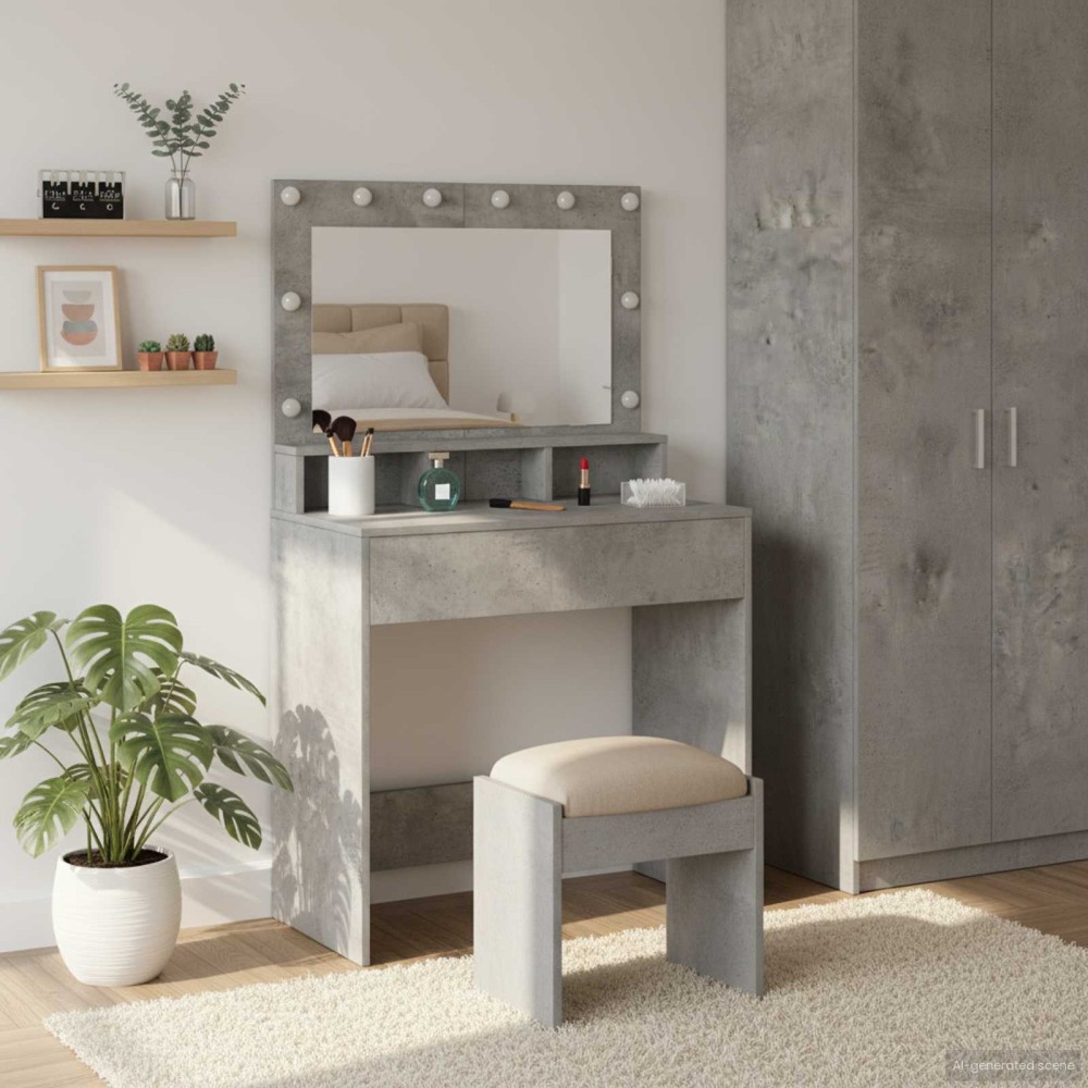 vidaXL Τραπέζι περιποίησης Σκυρόδεμα Γκρι 78,5x41x135 εκ