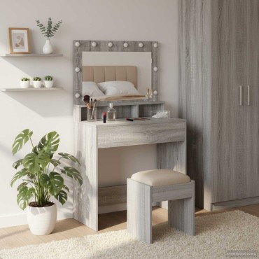 vidaXL Τραπέζι περιποίησης Γκρίζο Σονομα 78,5x41x135 εκ