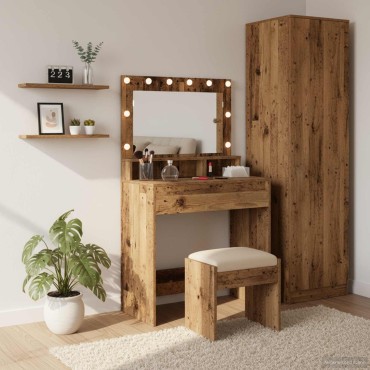 vidaXL Τραπέζι περιποίησης Παλιό ξύλο 75,5x41x135cm