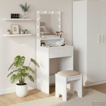 vidaXL Τραπέζι περιποίησης Λευκό 50x41x135cm Επεξεργασμένο Ξύλο