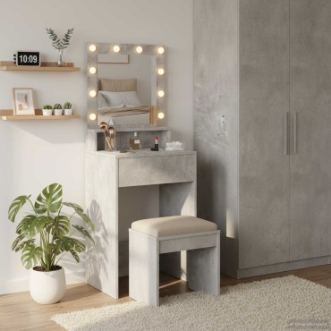 vidaXL Τραπέζι περιποίησης Σκυρόδεμα Γκρι 50x41x135 εκ