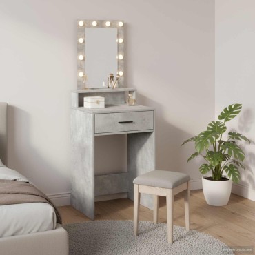 vidaXL Τραπέζι περιποίησης Γκρι 50x41x140cm Επεξεργασμένο Ξύλο