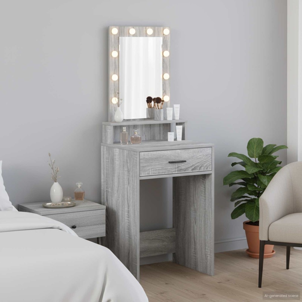 vidaXL Τραπέζι περιποίησης Γκρι 50x41x140cm Επεξεργασμένο Ξύλο