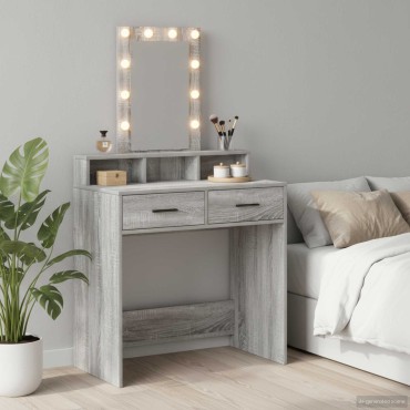 vidaXL Τραπέζι περιποίησης Γκρι 79x41x140cm Επεξεργασμένο Ξύλο