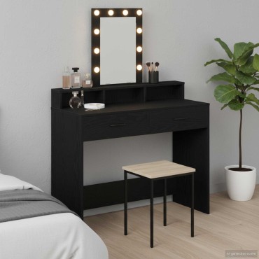 vidaXL Τραπέζι περιποίησης Μαύρο 100x41x140cm Επεξεργασμένο Ξύλο
