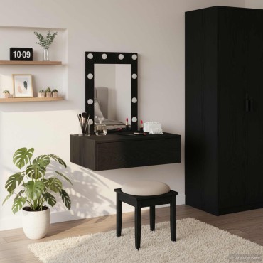 vidaXL Τραπέζι περιποίησης Μαύρο 60x40x70cm Επεξεργασμένο Ξύλο