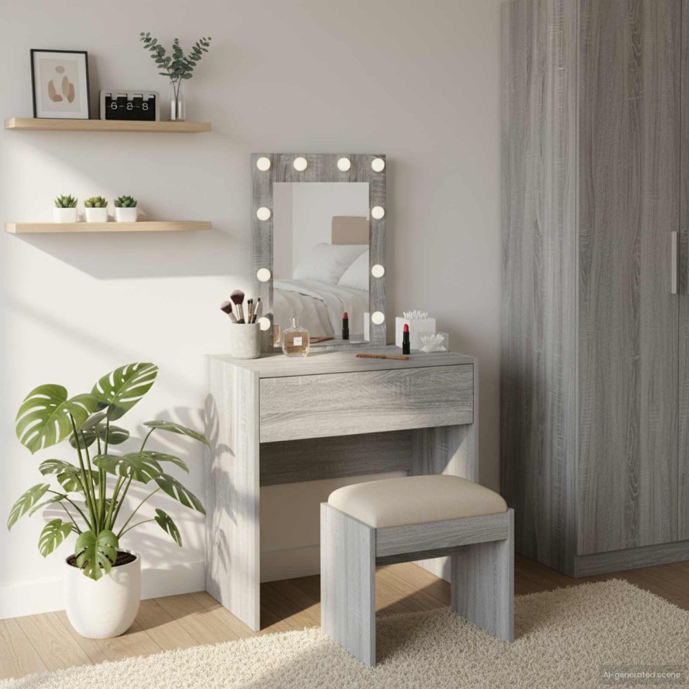 vidaXL Τραπέζι περιποίησης Γκρι 60x40x70cm Επεξεργασμένο Ξύλο