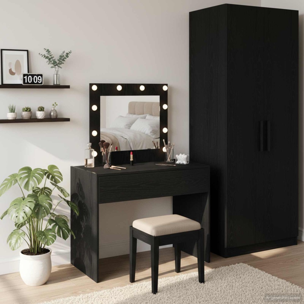 vidaXL Τραπέζι περιποίησης Μαύρο 83x40x70cm Επεξεργασμένο Ξύλο