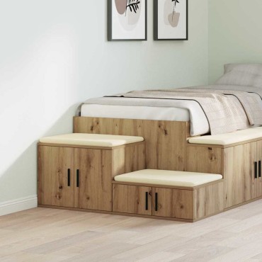 vidaXL Ντουλάπι αποθήκευσης 2 τεμ. Artisan Oak 127x41x40 εκ