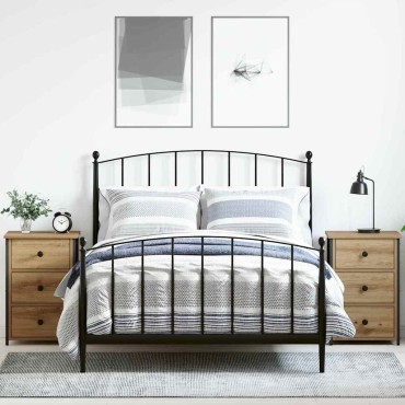 vidaXL Κομοδίνο 2 τεμ. Καφέ 40x36x60cm Στερεό Ανακτηθέν Ξύλο