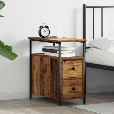 vidaXL Κομοδίνο Παλαιό ξύλο 30x60x60cm Επεξεργασμένο ξύλο 1 τεμ.